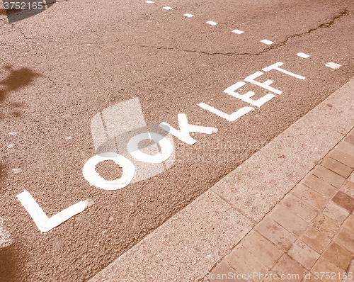 Image of  Look Left sign vintage