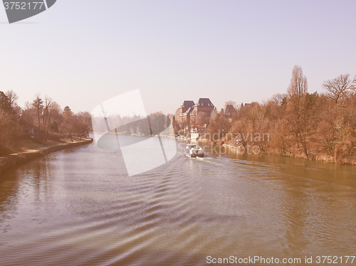 Image of River Po, Turin, Italy vintage