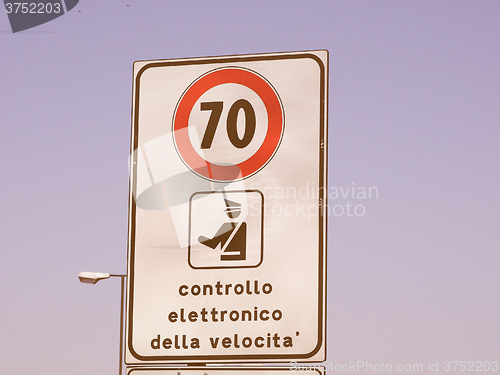 Image of  Maximum speed sign vintage