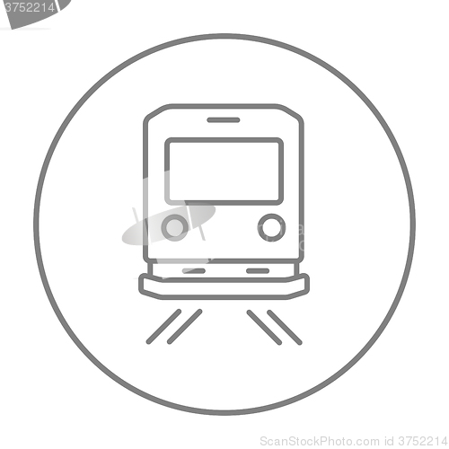 Image of Back view of train line icon.