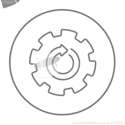 Image of Gear wheel with arrow line icon.