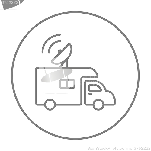 Image of Broadcasting van  line icon.