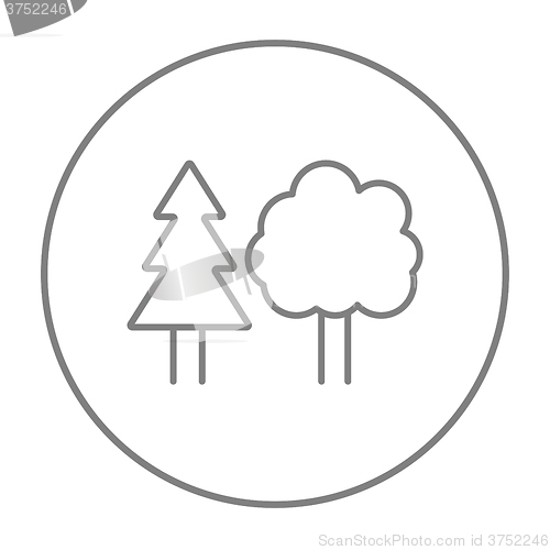 Image of Trees line icon.