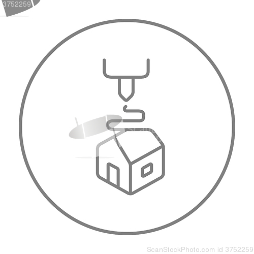 Image of Tree D printing line icon.