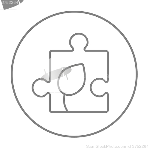 Image of Puzzle with leaf line icon.