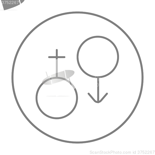Image of Male and female symbol line icon.