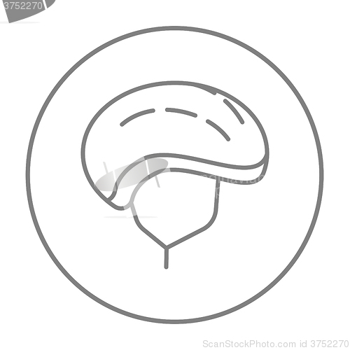 Image of Bicycle helmet line icon.