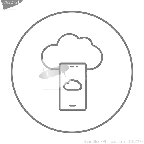 Image of Cloud computing line icon.