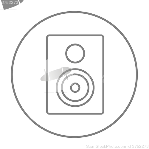 Image of MP3 player line icon.