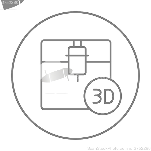 Image of Tree D printing line icon.