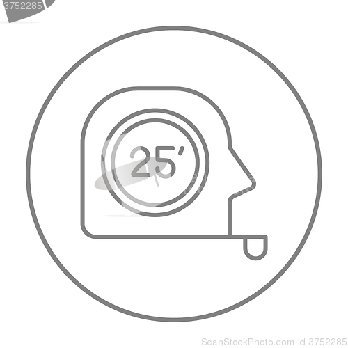 Image of Tape measure line icon.