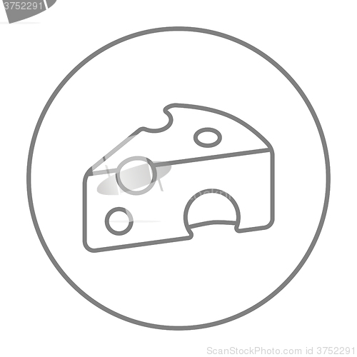 Image of Piece of cheese line icon.