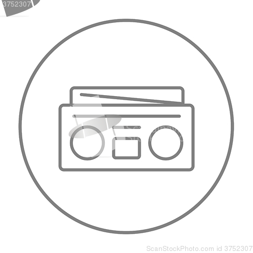 Image of Radio cassette player line icon.