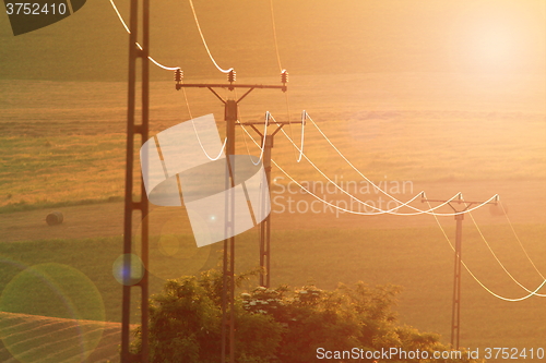 Image of colorful dawn in the field