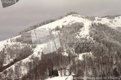 Image of hills covered with snow