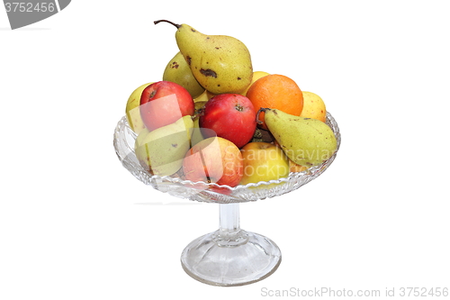 Image of isolated glass bowl full of fruits
