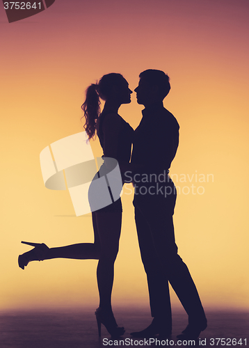 Image of Romantic couple kissing 