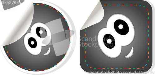 Image of Vector Eye Icon stickers set isolated on white