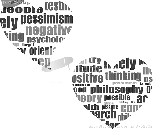 Image of vector Social media love concept in word tag cloud of think bubble