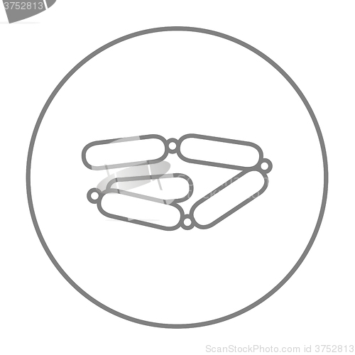 Image of Chain of sausages line icon.