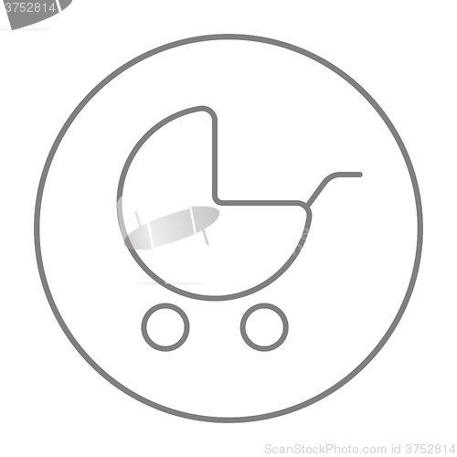 Image of Baby stroller line icon.