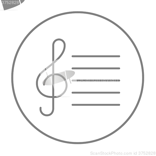 Image of Treble clef line icon.