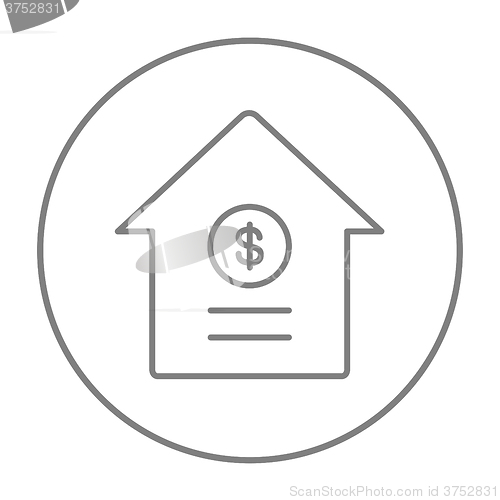 Image of House with dollar symbol line icon.