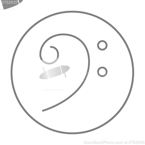 Image of Bass clef line icon.