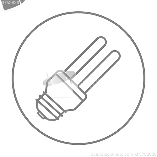 Image of Energy saving light bulb line icon.