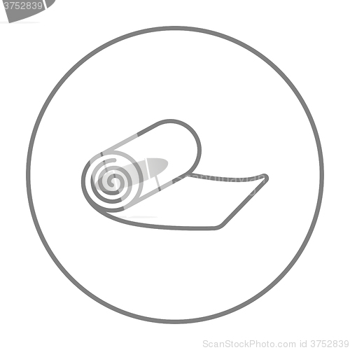 Image of Camping carpet line icon.