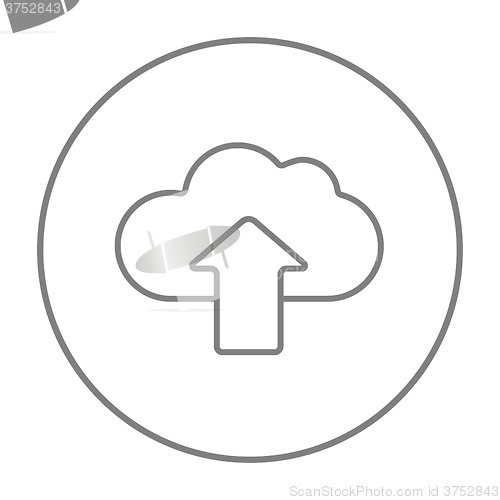 Image of Cloud with arrow up line icon.