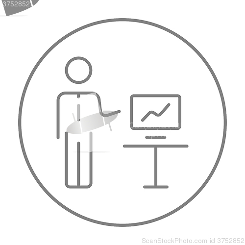 Image of Business presentation line icon.