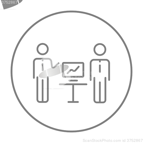 Image of Business presentation line icon.