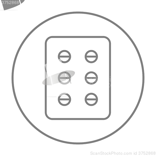 Image of Plate of pills line icon.