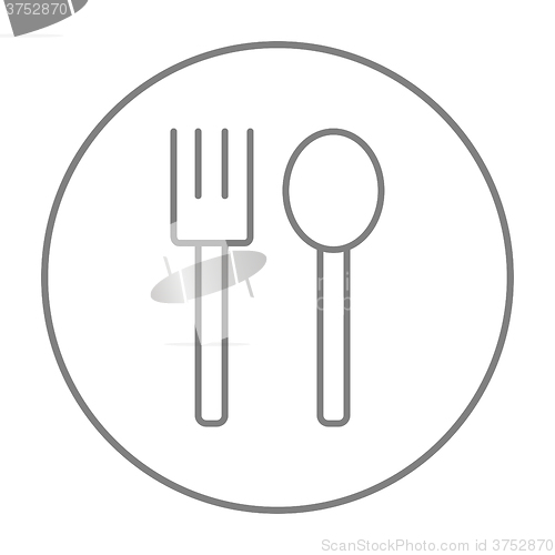 Image of Spoon and fork line icon.