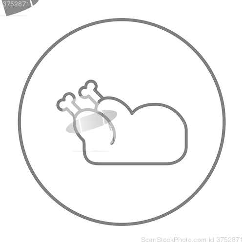 Image of Raw chicken line icon.