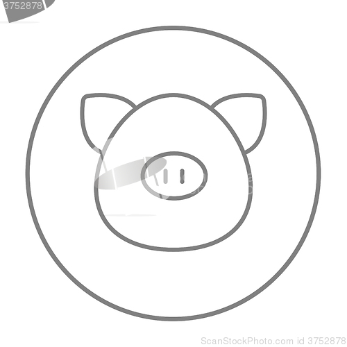 Image of Pig head line icon.