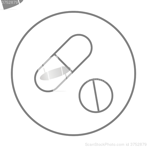 Image of Pills line icon.