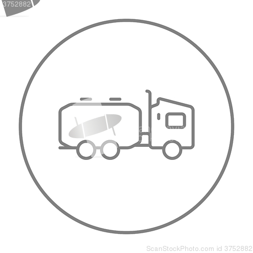 Image of Truck liquid cargo line icon.