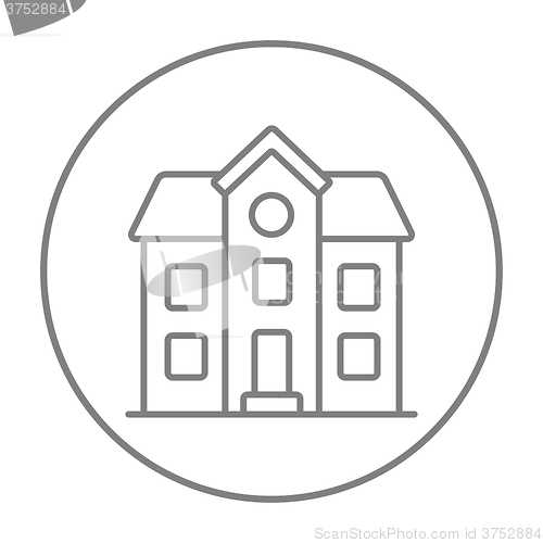 Image of Two storey detached house line icon.