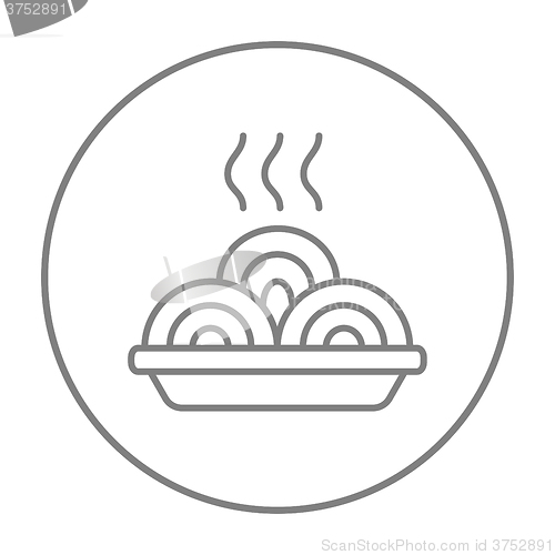 Image of Hot meal in plate line icon.