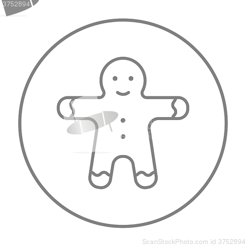 Image of Gingerbread man line icon.