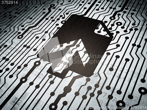 Image of Web development concept: circuit board with Upload