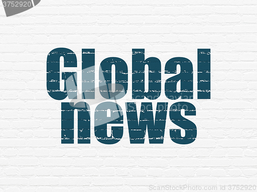 Image of News concept: Global News on wall background