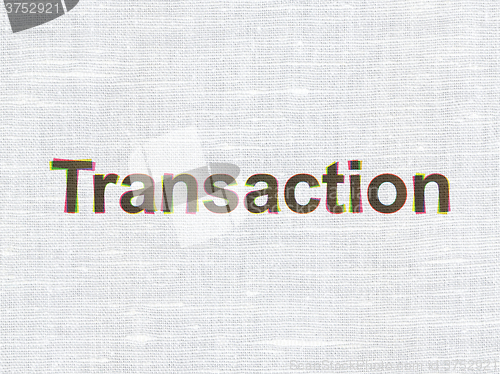 Image of Banking concept: Transaction on fabric texture background