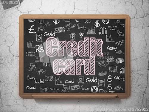Image of Money concept: Credit Card on School Board background