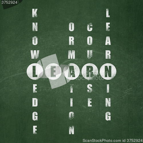 Image of Education concept: Learn in Crossword Puzzle