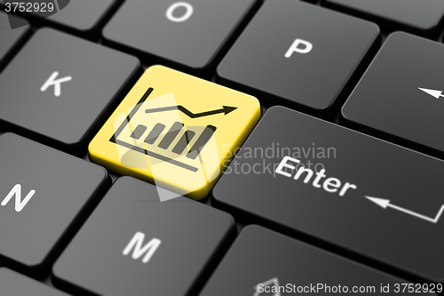 Image of News concept: Growth Graph on computer keyboard background