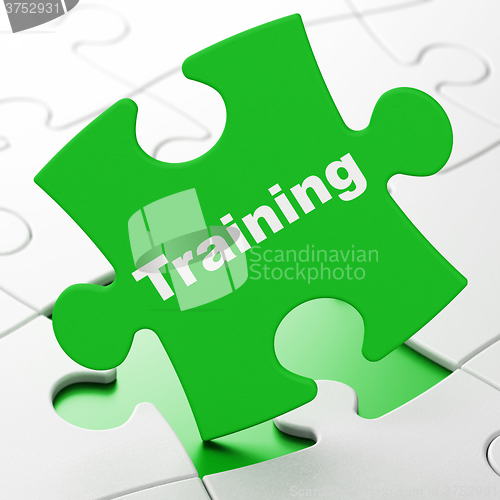 Image of Education concept: Training on puzzle background