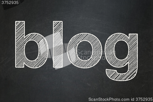 Image of Web development concept: Blog on chalkboard background